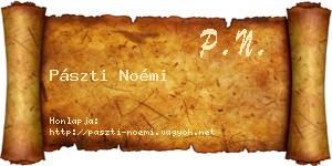Pászti Noémi névjegykártya